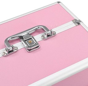 vidaXL Βαλίτσα Μακιγιάζ Ροζ 22 x 30 x 21 εκ. Αλουμινίου