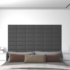 vidaXL Κεφαλάρι Τοίχου 12 pcs 30 x 15 cm Γκρι ύφασμα