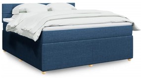 Κρεβάτι Boxspring με Στρώμα Μπλε 180x200 εκ. Υφασμάτινο