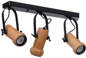 Φωτιστικό Οροφής - Σποτ 534LUN5906 55x15x26cm 3xGU10 10W Black-Oak Opviq