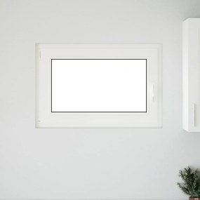 vidaXL Παράθυρο Υπογείου "RISOR" 90x70 εκ. Ανακλινόμενο & Περιστρεφόμενο DIN Αριστερά Λευκό