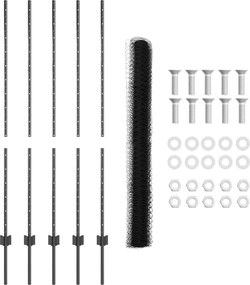 vidaXL Εξωτερική εξάγωνη περίφραξη με στήλη 10 x 1,4 μ Γκρι Δίχτυ
