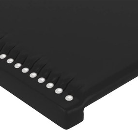 vidaXL Κεφαλάρι Κρεβατιού LED Μαύρο 180x5x118/128 εκ