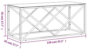 Τραπέζι Σαλονιού 110x45x45 εκ. από Ανοξ. Ατσάλι και Γυαλί - Χρυσό