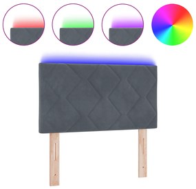vidaXL LED Υποστρώ Σχεδιασμού Διαμαντένιων Μπλοκ Σκοτεινού Γκρι 80 cm Βελούδο