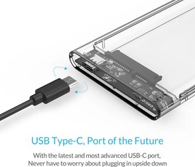 ORICO θήκη για 2.5" SATA HDD/SSD 2139C3, 5Gbps, διάφανη