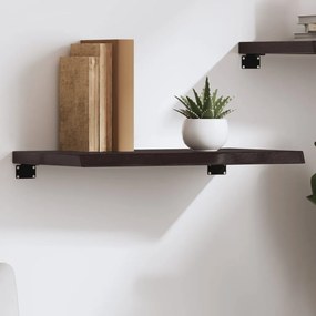 vidaXL Ράφι Τοίχου Σκούρο Καφέ 60x40x(2-4) εκ. Επεξ. Μασίφ Ξύλο Δρυός