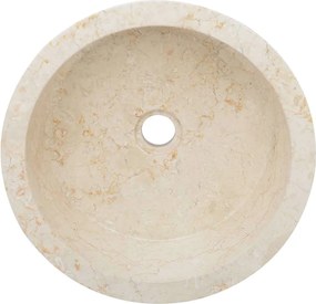 vidaXL Νιπτήρας Κρεμ Ø40 x 15 εκ. Μαρμάρινος