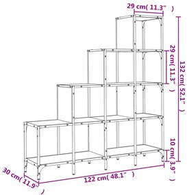 ΒΙΒΛΙΟΘΗΚΗ ΓΚΡΙ SONOMA 122X30X132 ΕΚ. ΕΠΕΞΕΡΓ. ΞΥΛΟ &amp; ΜΕΤΑΛΛΟ 845444