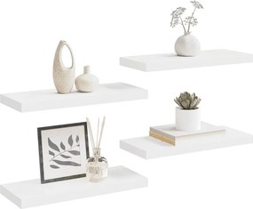 vidaXL Ράφια Τοίχου 4 τεμ. Άσπρα 60x23,5x3,8 εκ. MDF