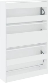 vidaXL Παπουτσοθήκη Λευκή 80x21x125,5 εκ. από Επεξεργασμένο Ξύλο