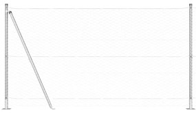 vidaXL Φράχτης με Στήλες. Ασημί 1.2 x 25 m Ατσάλι με επικάλυψη PVC