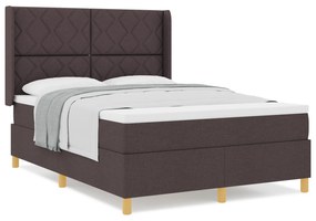 vidaXL Κρεβάτι με Μάτρες Καφέ 140x200 εκ, Υφασμάτινο