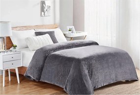 Κουβέρτα Coral Fleece Polyester Υπέρδιπλη 220x240εκ. Μονόχρωμη 06 Grey DIMcol