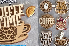 Intra απο ξύλο plywood 3mm-4mm πάχος - Δέσμη κοπής με λέιζερ καφέ Mandala | CNC Δίασταση 30x30 cm INTRAFABR-100927940