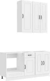 vidaXL Μονάδα κουζίνας KALMAR 5 pcs Γυαλιστερό Λευκό