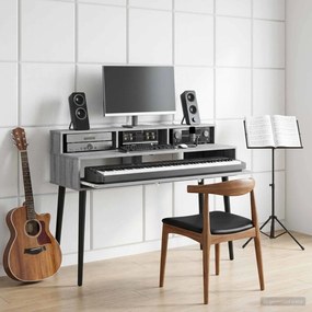 vidaXL Γραφείο Στούντιο Γκρι Sonoma 152 x 42,5 x 36 εκ