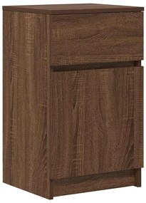 Κομοδίνα 2 τεμ. Καφέ Δρυς 39x35x65 εκ. Επεξεργασμένο Ξύλο - καφέ δρυς