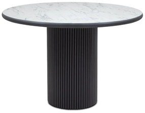 Megapap Τραπέζι Borno Μαύρο - Λευκό Εφέ Μαρμάρου Ø115x79 Εκ.