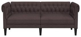 vidaXL Καναπές Διθέσιος Chesterfield Σκούρο Καφέ Υφασμάτινος