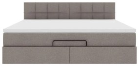 vidaXL Οθωμανικό κρεβάτι με στρώμα Taupe 180x200cm ύφασμα