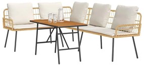 vidaXL Σετ Καναπέ Κήπου 2 pcs Μπεζ συνθετικό ρατάν