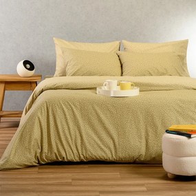 Σεντόνια Samuele (Σετ 4τμχ) Olive-Beige Melinen Υπέρδιπλo 235x270cm 100% Βαμβάκι