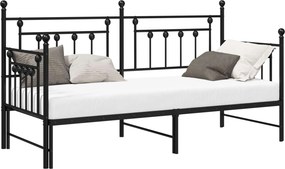 vidaXL Σκελετός κρεβατιού ημέρας Μαύρο 75 x 190 cm Ατσάλι