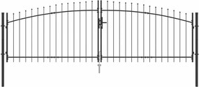 vidaXL Διπλή Πύλη WOERDEN 400 x 174,5 εκ. Ατσάλι Γκρι Κλειδώσιμο