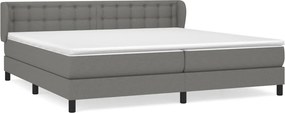 vidaXL Κρεβάτι Boxspring με Στρώμα Σκούρο Γκρι 200x200 εκ. Υφασμάτινο