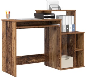vidaXL Γραφείο με Αποθήκευση Παλιό Ξύλο 120.5x44x88.5 cm Επεξεργασμένο Ξύλο