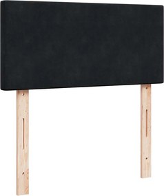 vidaXL Κρεβάτι Boxspring με Στρώμα Μαύρο 100x200 εκ. Βελούδινο