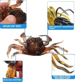 Τεχνητό δόλωμα καβούρι FISH-0033, με αγκίστρι, 8cm