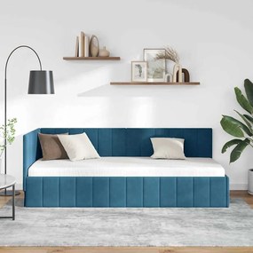 vidaXL Κρεβάτι Γωνίας με κεφαλάρι Μπλε 80 x 200 cm Βελούδο