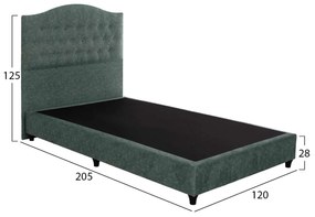 ΚΡΕΒΑΤΙ MALENA ΑΠΟ ΠΡΑΣΙΝΟ ΥΦΑΣΜΑ τύπου NUBUCK, HM647.27 ΓΙΑ ΣΤΡΩΜΑ 120x200 εκ.