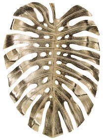 Artekko Monstera Διακοσμτική Πιατέλα Μέταλλο Χρυσό (63x44x5)cm Artekko 48669