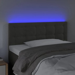 Κεφαλάρι Κρεβατιού LED Σκούρο Γκρι 80x5x78/88 εκ. Βελούδινο 3122077