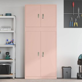 vidaXL Ντουλάπι αποθήκευσης 2 τμχ. Ροζ 90 x 40 x 210 εκ Ατσάλι