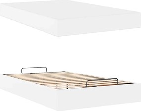 vidaXL Σκελετός κρεβατιού με στρώμα με στρώμα 2 pcs Λευκό PVC