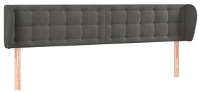 Κεφαλάρι με Πτερύγια Σκούρο Γκρι 203x23x78/88 εκ. Βελούδινο 3117645