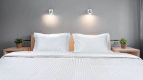 Beauty Home Παπλωματοθήκη ξενοδοχείου μονή Ribbon Art Ε1236 230TC Satin Stripe Percal Pennie 70%Cot-30%Pol 170x245 Λευκό