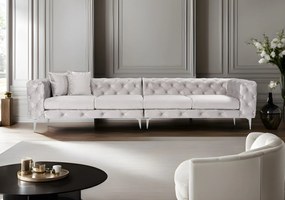 Τετραθέσιος Καναπές Ανοιχτό Γκρι DOTOSE 90x344x72