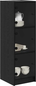vidaXL Highboard Μαύρη Οξυά 35 x 37 x 109 εκ Επεξεργασμένο ξύλο