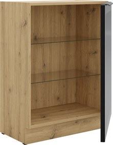 Επιδαπέδια βιτρίνα Universal 60 DW 1F BB-Φυσικό – Μαύρο