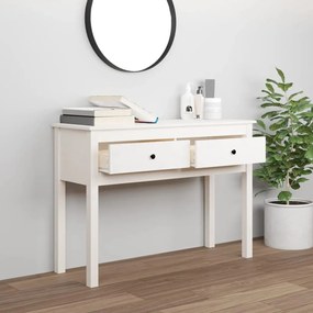 vidaXL Τραπέζι Κονσόλα Λευκό 100 x 35 x 75 εκ. από Μασίφ Ξύλο Πεύκου