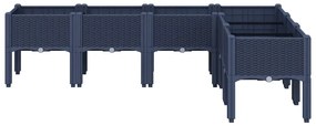 vidaXL Ζαρντινιέρα Κήπου με Πόδια Μπλε Γκρι 160x120x42 εκ. Πολυπροπυλένιο