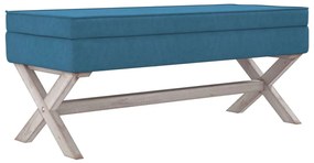 vidaXL Σκαμπό Αποθήκευσης Μπλε 110 x 45 x 49 εκ. Βελούδινο