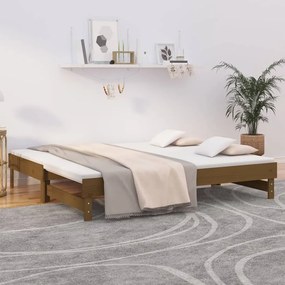 Καναπές Κρεβάτι Συρόμενος Μελί 2x(90x190) εκ. Μασίφ Ξύλο Πεύκου