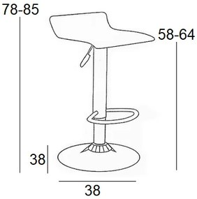 ΣΚΑΜΠΟ ΜΕΤΑΛΛΙΚΟ ΚΡΕΜ BAR/3 38X39X59-79/65-85εκ. (Σετ 2 ΤΕΜ)
