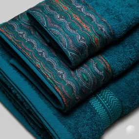 Πετσέτες Μπάνιου (Σετ 3τμχ) White Fabric Bettina Green 600gsm
